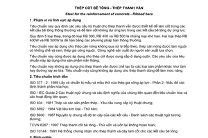 Tiêu chuẩn Việt Nam TCVN 6285:1997 (ISO 6935-2 : 1980) về thép cốt bê tông - Thép thanh vằn