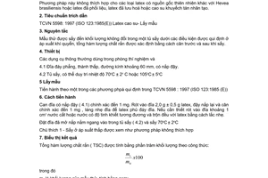 Tiêu chuẩn Việt Nam TCVN 6315:1997 (ISO 124:1995 (E)) về cao su Latex cao su – xác định tổng hàm lượng chất rắn