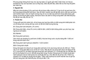 Tiêu chuẩn Việt Nam TCVN 6322:1997 (ISO 1802:1985 (E)) về Latex cao su thiên nhiên cô đặc - xác định hàm lượng axit boric