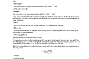 Tiêu chuẩn Việt Nam TCVN 6284-5:1997 (ISO 6394/5 : 1991) về thép cốt bê tông dự ứng lực -  phần 5: thép thanh cán nóng có hoặc không xử lý tiếp