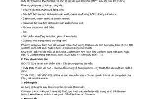 Tiêu chuẩn Việt Nam TCVN 6262-2:1997 (ISO 5541 – 2 : 1986 (E)) về sữa và các sản phẩm sữa - định lượng coliform do Bộ Khoa học Công nghệ và Môi trường ban hành