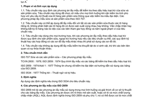 Tiêu chuẩn Việt Nam TCVN 6266:1997 (ISO 5538 : 1987 (E)) về sữa và các sản phẩm sữa – lấy mẫu – kiểm tra theo dấu hiệu loại trừ do Bộ Khoa học Công nghệ và Môi trường ban hành