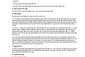 Tiêu chuẩn Việt Nam TCVN 6263:1997 (ISO 8261 : 1989 (E)) về sữa và các sản phẩm sữa – chuẩn bị mẫu thử và các dung dịch pha loãng để kiểm tra vi sinh do Bộ Khoa học Công nghệ và Môi trường ban hành