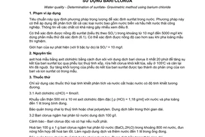 Tiêu chuẩn Việt Nam TCVN 6200:1996 (ISO 9280: 1990 (E)) về chất lượng nước - xác định sunfat - phương pháp trọng lượng sử dụng bari clorua do Bộ Khoa học Công nghệ và Môi trường ban hành