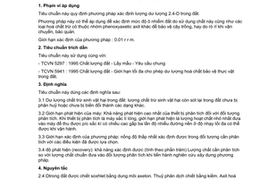 Tiêu chuẩn Việt Nam TCVN 6134:1996 về chất lượng đất - Xác định dư lượng trong đất 2,4-D trong đất - Phương pháp sắc ký khí lỏng hiệu suất cao do Bộ Khoa học Công nghệ và Môi trường ban hành