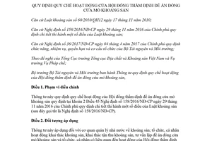 Thông tư 25/2017/TT-BTNMT hoạt động Hội đồng thẩm định đề án đóng cửa mỏ khoáng sản