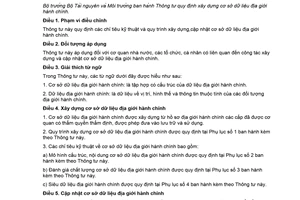 Thông tư 46/2017/TT-BTNMT xây dựng cơ sở dữ liệu địa giới hành chính