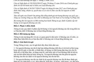 Thông tư 60/2017/TT-BTNMT quy định phân cấp trữ lượng và tài nguyên khoáng sản rắn