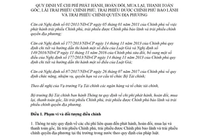 Thông tư 15/2018/TT-BTC phí phát hành hoán đổi mua lại thanh toán gốc lãi trái phiếu Chính phủ