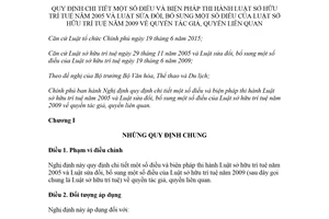 Nghị định 22/2018/NĐ-CP hướng dẫn Luật Sở hữu trí tuệ sửa đổi về quyền tác giả quyền liên quan