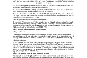 Thông tư 105/2017/TT-BTC hướng dẫn thực hiện 2085 QĐ-TTg hỗ trợ phát triển dân tộc thiểu số