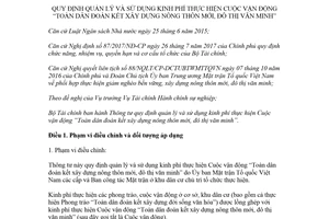 Thông tư 121/2017/TT-BTC sử dụng kinh phí toàn dân xây dựng nông thôn mới đô thị văn minh