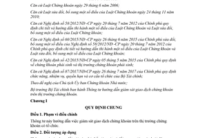 Thông tư 115/2017/TT-BTC hướng dẫn giám sát giao dịch chứng khoán trên thị trường chứng khoán