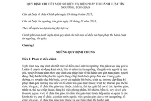 Nghị định 162/2017/NĐ-CP hướng dẫn Luật tín ngưỡng tôn giáo