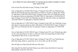 Thông tư 133/2017/TT-BTC giao dịch điện tử hoạt động nghiệp vụ Kho bạc Nhà nước