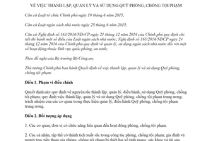 Quyết định 04/2019/QĐ-TTg thành lập quản lý và sử dụng Quỹ phòng chống tội phạm