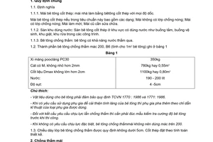 Tiêu chuẩn Việt Nam TCVN 5718:1993 về mái và sàn bê tông cốt thép trong công trình xây dựng - yêu cầu kỹ thuật chống thấm nước