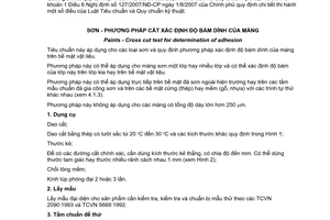 Tiêu chuẩn Việt Nam TCVN 2097:1993 về Sơn - Phương pháp cắt xác định độ bám dính của màng do Bộ Khoa học Công nghệ và Môi trường ban hành