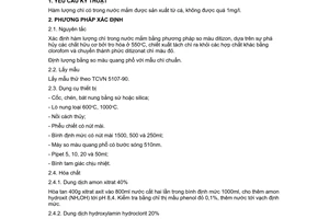 Tiêu chuẩn Việt Nam TCVN 5685:1992 về nước mắm - Mức tối đa hàm lượng chì và phương pháp xác định