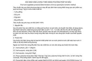 Tiêu chuẩn Việt Nam TCVN 5496:1991 (ISO 2447 - 1974)
về sản phẩm rau quả - xác định hàm lượng thiếc bằng phương pháp so màu do Ủy ban Khoa học Nhà nước ban hành