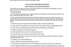 Tiêu chuẩn quốc gia TCVN 5513:1991 (ST SEV 738 : 1977) về Chai lọ thủy tinh dùng cho đồ hộp chuyển đổi năm 2008 do Ủy ban Khoa học và Nhà nước ban hành