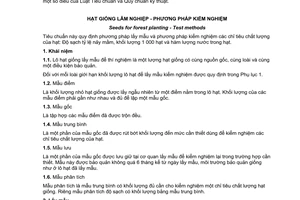 Tiêu chuẩn quốc gia TCVN 5378:1991 về Hạt giống lâm nghiệp - Phương pháp kiểm nghiệm