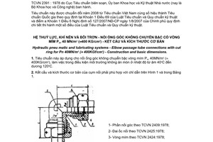 Tiêu chuẩn quốc gia TCVN 2391:1978 về Hệ thuỷ lực, khí nén và bôi trơn - Nối ống góc không chuyển bậc có vòng mím Pqu 40 MN/m2 (~400 KG/cm2) - Kết cấu và kích thước cơ bản