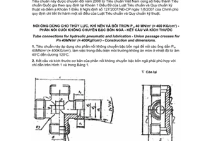 Tiêu chuẩn quốc gia TCVN 2419:1978 về Nối ống dùng cho thủy lực, khí nén và bôi trơn Pqư 40 mn/m2 (≈ 400 kg/cm2) - Phần nối cuối không chuyển bậc bốn ngả - Kết cấu và kích thước