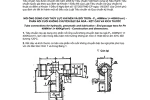 Tiêu chuẩn quốc gia TCVN 2415:1978 về Nối ống dùng cho thủy lực, khí nén và bôi trơn - Pqư 40mn/m2 (≈ 400kg/cm2) - Phần nối cuối không chuyển bậc ba ngả - Kết cấu và kích thước