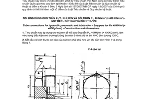 Tiêu chuẩn quốc gia TCVN 2423:1978 về Nối ống dùng cho thủy lực, khí nén và bôi trơn pqư 40 mn/m2 (≈ 400 kg/cm2) - Nút ren - kết cấu và kích thước