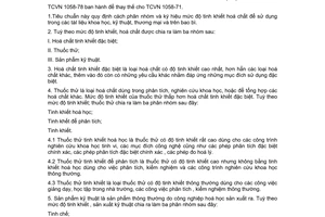 Tiêu chuẩn Việt Nam TCVN 1058:1978 về hóa chất - phân nhóm và ký hiệu mức độ tinh khiết