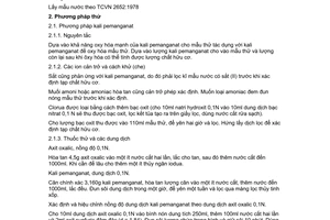 Tiêu chuẩn Việt Nam TCVN 2671:1978 về nước uống - Phương pháp xác định hàm lượng chất hữu cơ