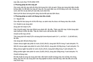 Tiêu chuẩn Việt Nam TCVN 2655:1978 về nước uống - Phương pháp xác định độ pH