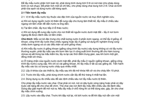 Tiêu chuẩn Việt Nam TCVN 2652:1978 về nước uống - Phương pháp lấy, bảo quản và vận chuyển mẫu