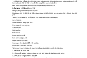 Tiêu chuẩn Việt Nam TCVN 2672:1978 về nước uống - Phương pháp xác định độ cứng tổng số