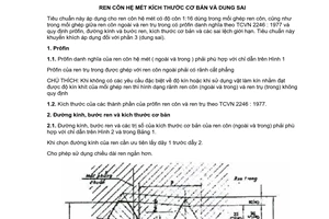Tiêu chuẩn quốc gia TCVN 2253:1977 về Ren côn hệ mét - Kích thước cơ bản và dung sai