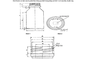 Tiêu chuẩn Việt Nam TCVN 1840:1976 về Bao bì bằng thuỷ tinh - Lọ đựng thuốc viên loại 100, 200, 400 ml - Kích thước cơ bản