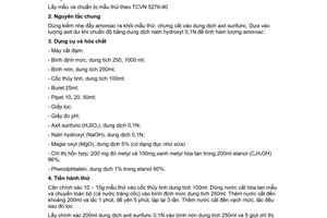 Tiêu chuẩn Việt Nam TCVN 3706:1990 về thủy sản - Phương pháp xác định hàm lượng nitơ amoniac