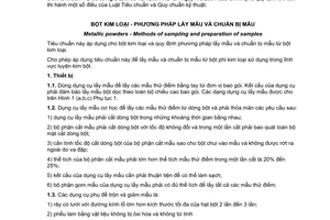 Tiêu chuẩn quốc gia TCVN 5061:1990 (ST SEV 1559:1979) về Bột kim loại - Phương pháp lấy mẫu và chuẩn bị mẫu