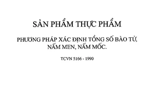 Tiêu chuẩn quốc gia TCVN 5166:1990 về Sản phẩm thực phẩm - Phương pháp xác định tổng số bào tử, nấm men, nấm mốc