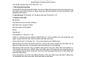 Tiêu chuẩn Việt Nam TCVN 4716:1989 (ST SEV 3011 - 81) về đồ hộp rau quả - phương pháp xác định hàm lượng etanola