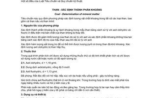Tiêu chuẩn quốc gia TCVN 4918:1989 (ISO 602 : 1983) về Than - Xác định thành phần khoáng