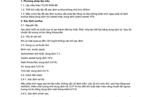 Tiêu chuẩn Việt Nam TCVN 4567:1988 về nước thải - phương pháp xác định hàm lượng sunfua và sunfat