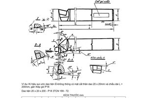 Tiêu chuẩn ngành 3 TCN 189:1972 về Dao tiện gắn thép gió - Dao tiện lỗ không thông