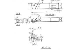 Tiêu chuẩn ngành 3 TCN 192:1972 về Dao tiện gắn hợp kim cứng - Dao cắt đứt, phải và trái