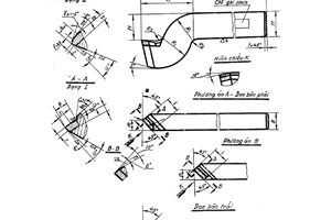 Tiêu chuẩn ngành 3 TCN 196:1972 về Dao bào gắn hợp kim cứng - Dao bào phá đầu cong φ=45 độ, phải và trái