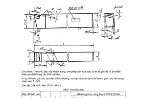 Tiêu chuẩn ngành 3 TCN 194:1972 về Dao tiện gắn hợp kim cứng - Dao tiện tinh lưỡi rộng