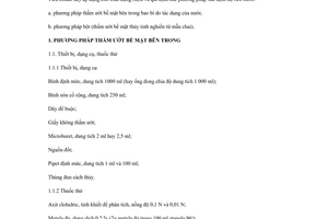 Tiêu chuẩn Việt Nam TCVN 1070:1971 về Bao bì bằng thủy tinh- Chai đựng rượu - Phương pháp xác định độ bền nước