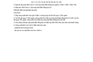 Tiêu chuẩn Việt Nam TCVN 244:1967 về Máy phát điện đồng bộ có công suất đến 110 kW - Dãy công suất, dãy tốc độ quay và điện áp định mức