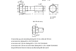 Tiêu chuẩn Việt Nam TCVN 89:1963 về Bulông nửa tinh đầu sáu cạnh có cổ định hướng